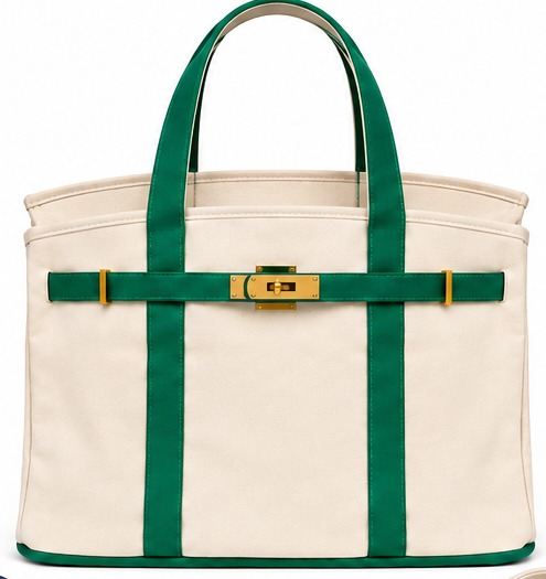Green strap tote