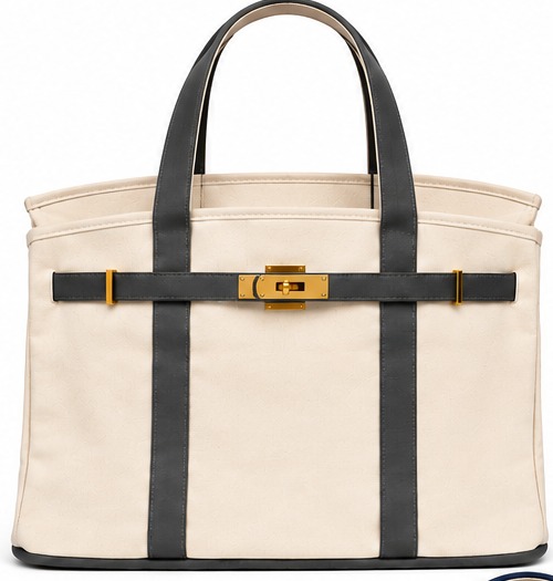 Grey strap tote